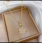 Gold Plated Planet Necklace for Women - Celestial Jewelry Fashion Accessory Gift for Girls