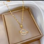 Gold Plated Planet Necklace for Women - Celestial Jewelry Fashion Accessory Gift for Girls - Image 3