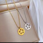 Heart Shaped Pendant Necklace Set for Women - Gold & Silver Tone Fashion Jewelry Romantic Gift