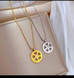 Heart Shaped Pendant Necklace Set for Women - Gold & Silver Tone Fashion Jewelry Romantic Gift