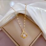 Pearl Pendant Necklace for Women Gold Plated Silver Alloy Chain Fashion Jewellery - Image 4