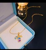 Travel Suitcase Necklace: Gold Plated Pendant with CZ Stone for Women, Girls - Fashion Jewelry Gift Airplane Necklace - Image 3