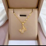 Gold Plated Butterfly Necklace for Women - Delicate Chain Pendant for Girls Fashion Jewellery