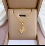 Gold Plated Butterfly Necklace for Women - Delicate Chain Pendant for Girls Fashion Jewellery