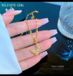 Gold Plated Butterfly Necklace for Women - Delicate Chain Pendant for Girls Fashion Jewellery - Image 2