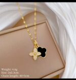 Gold Plated Flower Pendant Necklace Set for Women, Delicate Floral Chain for Girls, Fashion Jewellery - Image 2