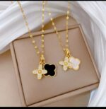 Gold Plated Flower Pendant Necklace Set for Women, Delicate Floral Chain for Girls, Fashion Jewellery