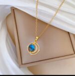 Gold Plated Pendant Necklace for Women - Celestial Moon & Star Design Fashion Jewelry - Image 4