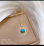 Gold Plated Pendant Necklace for Women - Celestial Moon & Star Design Fashion Jewelry - Image 2