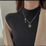 Silver Alloy Necklace Set for Women - Layered Chain with Pendant & Charm, Fashion Jewellery - Image 2