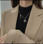 Silver Alloy Necklace Set for Women - Layered Chain with Pendant & Charm, Fashion Jewellery - Image 3