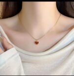 Red Heart Necklace for Women - Gold Plated Chain Pendant for Girls Fashion Jewelry Valentine's Day Gift - Image 4