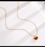Red Heart Necklace for Women - Gold Plated Chain Pendant for Girls Fashion Jewelry Valentine's Day Gift - Image 3