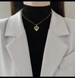 Gold Plated Heart Pendant Necklace for Women – Delicate Chain Fashion Jewelry Gift - Image 3