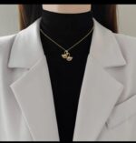 Gold Plated Swan Necklace with Purple Stone for Women - Fashion Jewellery Gift for Girls - Image 3