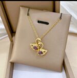 Gold Plated Swan Necklace with Purple Stone for Women - Fashion Jewellery Gift for Girls - Image 4