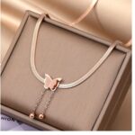 Rose Gold Butterfly Bracelet for Women - Delicate Chain Link Design with Adjustable Closure for Girls, Ideal for & Gifting