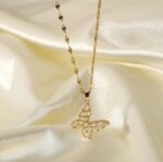 Gold Butterfly Necklace for Women – Delicate Crystal Pendant Chain for Girls Party Fashion Accessories