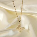 Gold Butterfly Necklace for Women – Delicate Crystal Pendant Chain for Girls Party Fashion Accessories