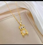 Gold Plated Teddy Bear Necklace for Women & Girls - Cute Bear Pendant Chain for , Gift for Loved Ones Fashion Jewelry - Image 4