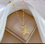 Gold Plated Teddy Bear Necklace for Women & Girls - Cute Bear Pendant Chain for , Gift for Loved Ones Fashion Jewelry - Image 2