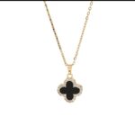 Clover Leaf Necklace and Earring Set - Gold Plated Fashion Jewelry for Women - Festive & Casual Wear - Image 2