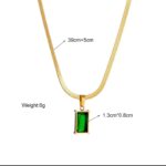 Emerald Stone Gold Plated Chain Necklace for Women - Fashion Jewellery for & Daily Use - Image 2