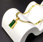 Emerald Stone Gold Plated Chain Necklace for Women - Fashion Jewellery for & Daily Use - Image 4