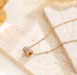 Gold Plated Round Crystal Pendant Necklace for Women, Girls - Fashion Jewellery for & Party - Image 2