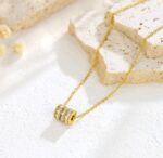 Gold Plated Round Crystal Pendant Necklace for Women, Girls - Fashion Jewellery for & Party - Image 3