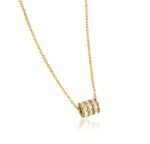 Gold Plated Round Crystal Pendant Necklace for Women, Girls - Fashion Jewellery for & Party - Image 4