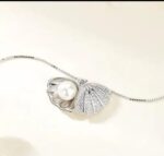 Elegant Pearl Shell Silver Pendant Necklace - Image 4