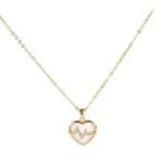Heartbeat Crystal Heart Gold Pendant Necklace
