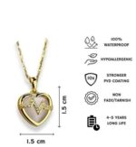 Heartbeat Crystal Heart Gold Pendant Necklace - Image 4