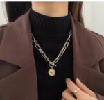 Vintage Coin Layered Gold Chain Necklace - Image 3