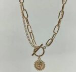 Vintage Coin Layered Gold Chain Necklace