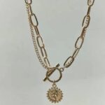 Vintage Coin Layered Gold Chain Necklace