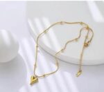 Minimal Gold Heart Pendant Necklace - Image 2