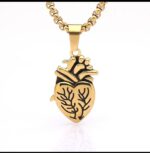 Anatomical Heart Gold Pendant Necklace - Image 4