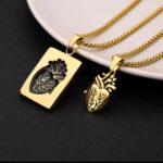 Anatomical Heart Gold Pendant Necklace