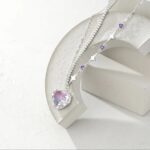 Layered Star Crystal Heart Silver Necklace - Image 4