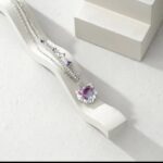 Layered Star Crystal Heart Silver Necklace