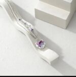 Layered Star Crystal Heart Silver Necklace