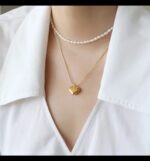 Minimal Gold Puffy Heart Pendant Necklace - Image 4