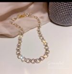 Elegant Crystal Beaded Gold Choker Necklace - Image 4