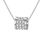 Crystal Barrel Silver Pendant Necklace