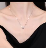 Crystal Barrel Silver Pendant Necklace - Image 4