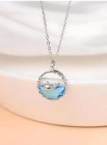 Ocean Whale Silver Pendant Necklace