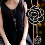 Crystal Rose Flower Pendant Necklace