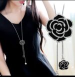 Crystal Rose Flower Pendant Necklace - Image 2